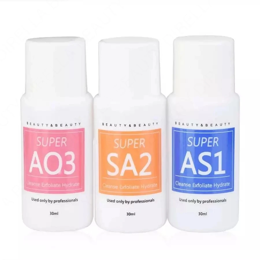 3Pcs AS1/SA2/AO3 Hydra Deep Cleaning Liquid Dermabrasion for Hydro Oxygen Machine Serum Aqua Peeling Solution Skin Clear Essence