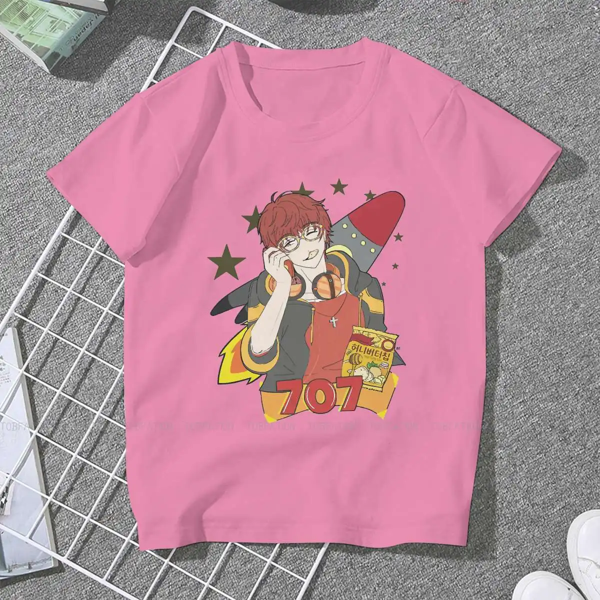 Mystic Messenger MC Otome Game TShirt for Woman Girl 707 Classic Humor Casual Sweatshirts T Shirt Trendy Loose