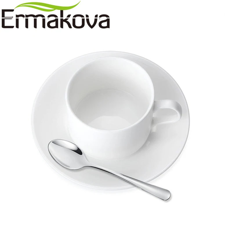 ERMAKOVA Set of 8 Espresso Spoon 4 Inches Mini Coffee Spoon Small Bistro Spoon for Dessert Stainless Steel Tea Appetizer