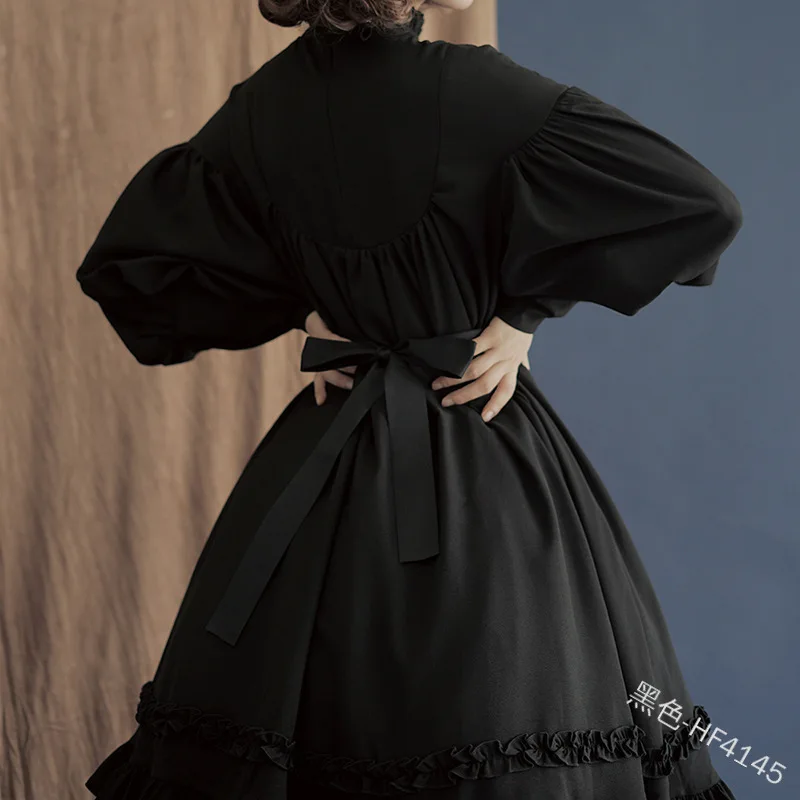 

S-5XL Medieval Retro Black Lolita Dress for Women Gothic Palace Princess Party Vintage Dresses Renaissance Cosplay Costume ﻿