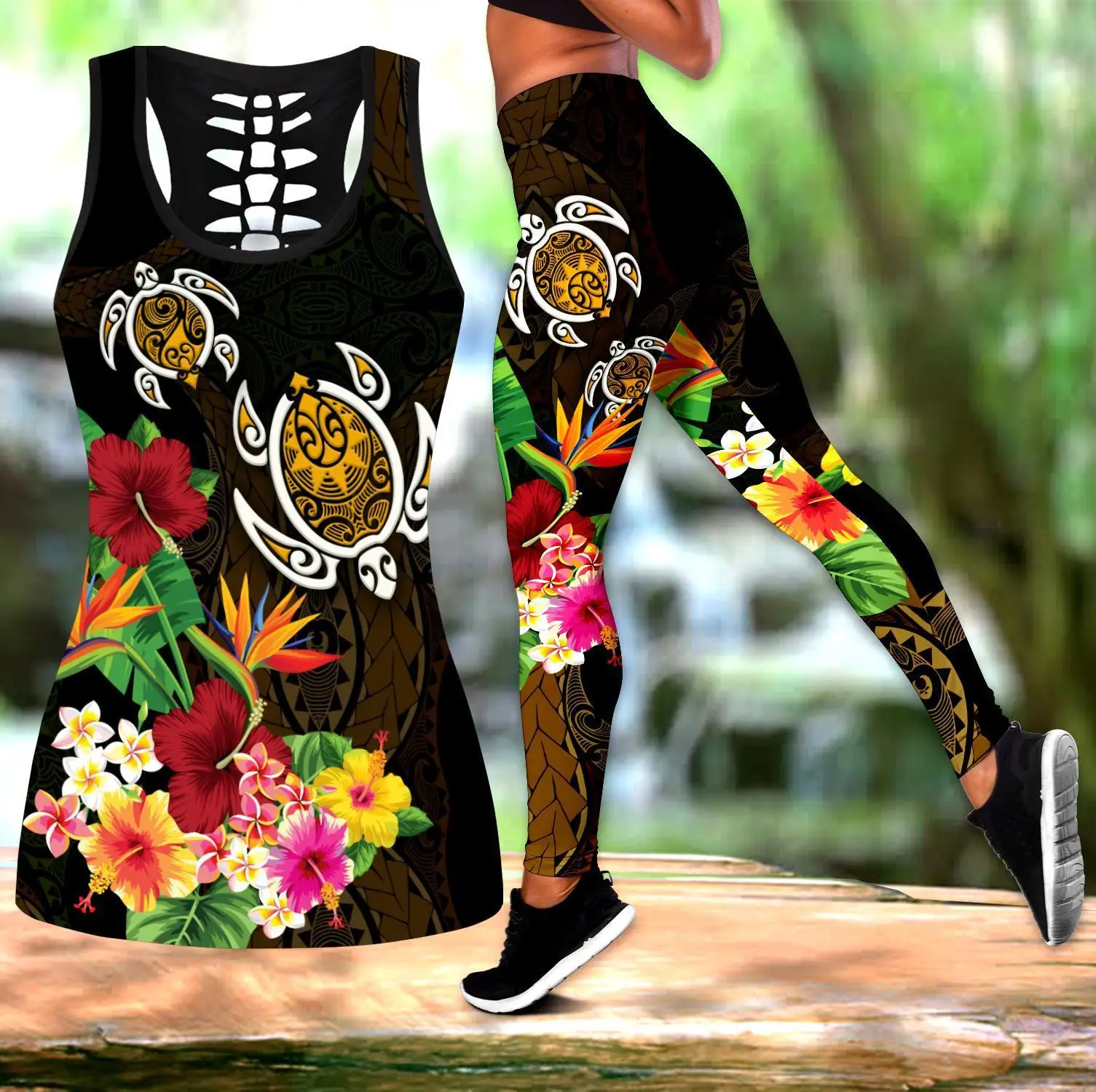 Beautiful Amazing Ponylesian Turtle Tattoo 3D Over Printed Legging & Tank top Sexy Elastic Female Skinny Leggings DDK27