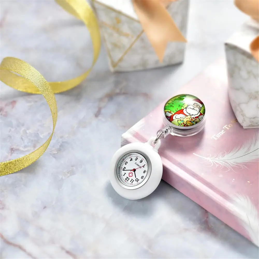 LANCARDO 2020 lovely Cute cartoon babbo natale infermiera orologi da tasca Doctor Clock regali orologio medico uomo donna nuovo arrivo 2021