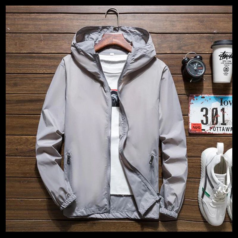 

Новая модная мужская и женская свободная однотонная водонепроницаемая куртка с капюшоном, модная женская мужская куртка для пар, большой размер