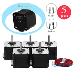 Stepper Motor 5pcs/lot (17HS4401S) 17HS4401 V5 V6 4-lead 42 motor Nema 17 motor 42BYGH 1.5A motor+line for CNC XYZ