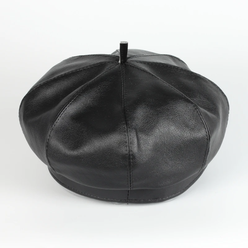 Venta al por mayor de alta calidad PU moda clásica hombres primavera Otoño Invierno pintor boina sombrero personalizado gorras de hiedra