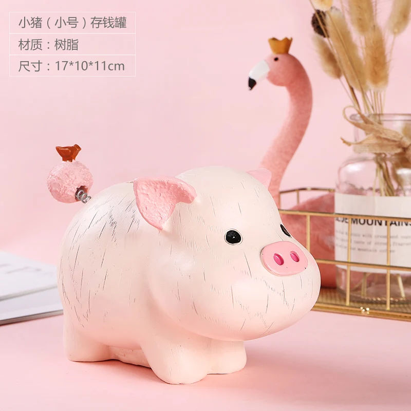 Resin Piggy Bank for Girls Adults Savings Bank Atm Savings Bank Real Money Piggy Bank Huchas Originales Home Decor BD50MB