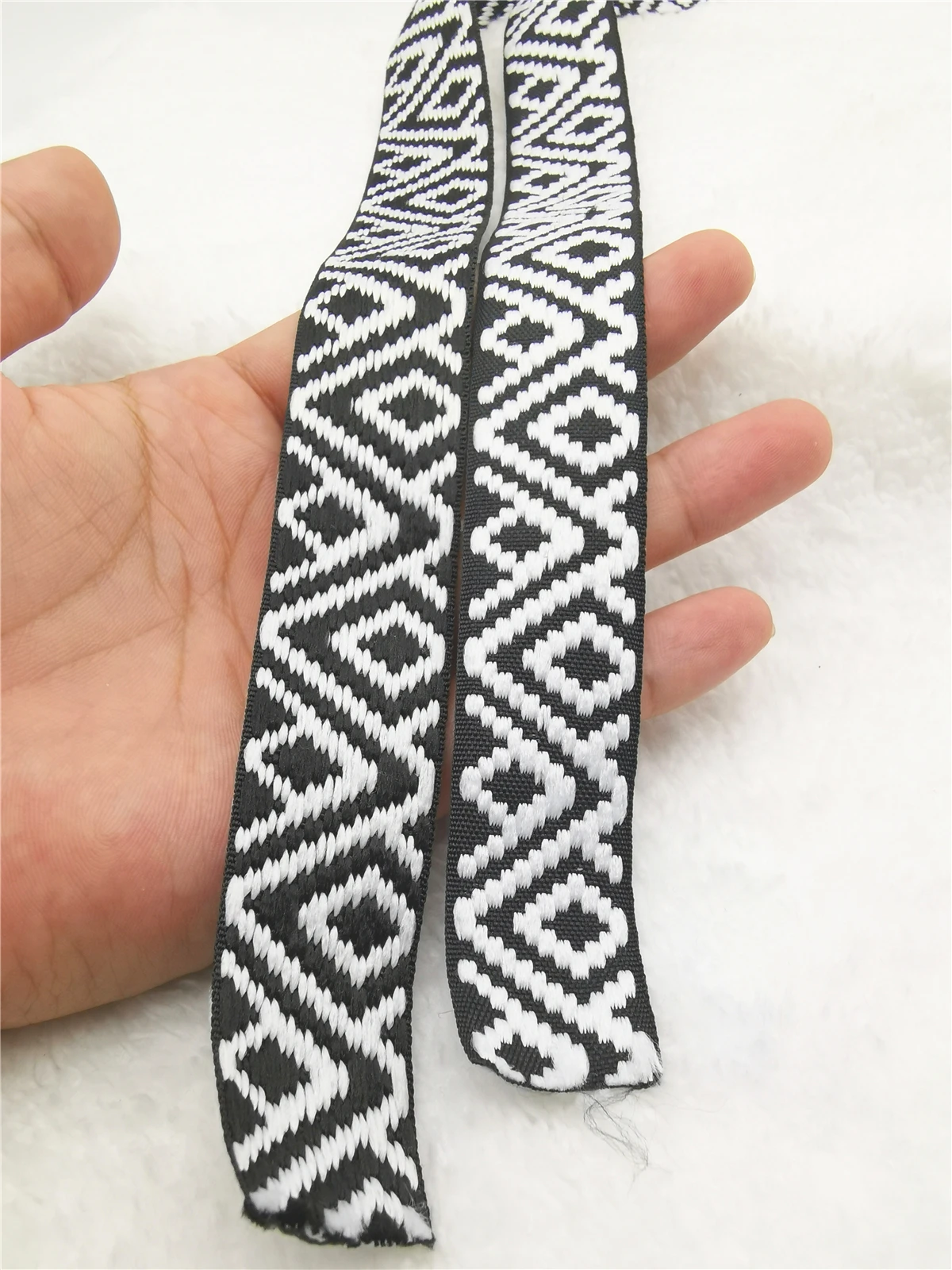 1inch 25mm 5yards/lot Grid Tiny Design Cosy and Soft Geometry Woven Jacquard Ribbon