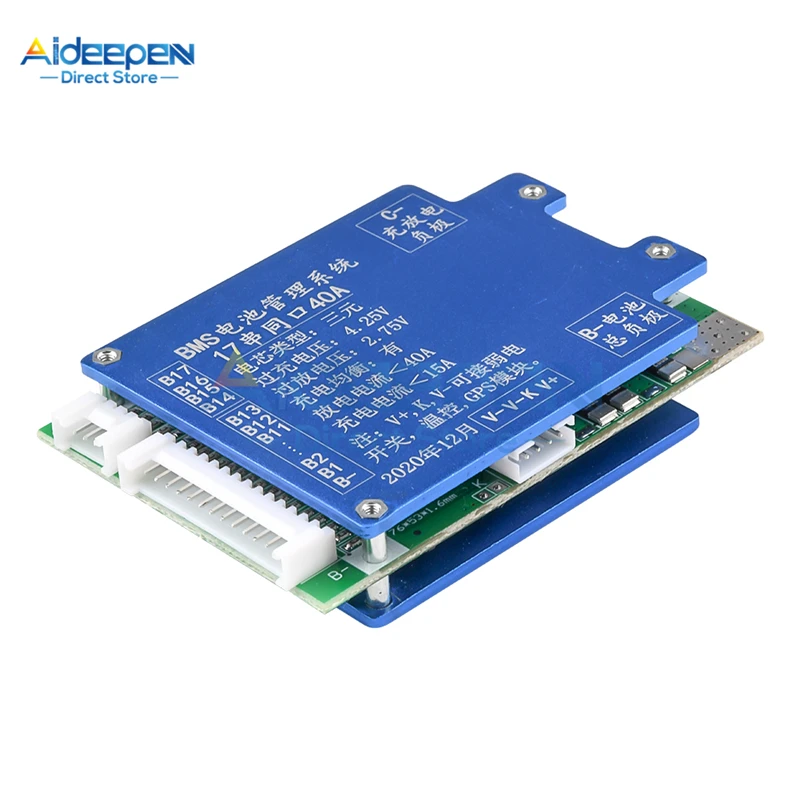 Imagem -06 - Bateria de Lítio Li-íon 13s 14s 17s 20a 40a 48v 52v Carregador 18650 Placa de Proteção Bms Pcb com Equilíbrio para Bateria de Célula Lipo