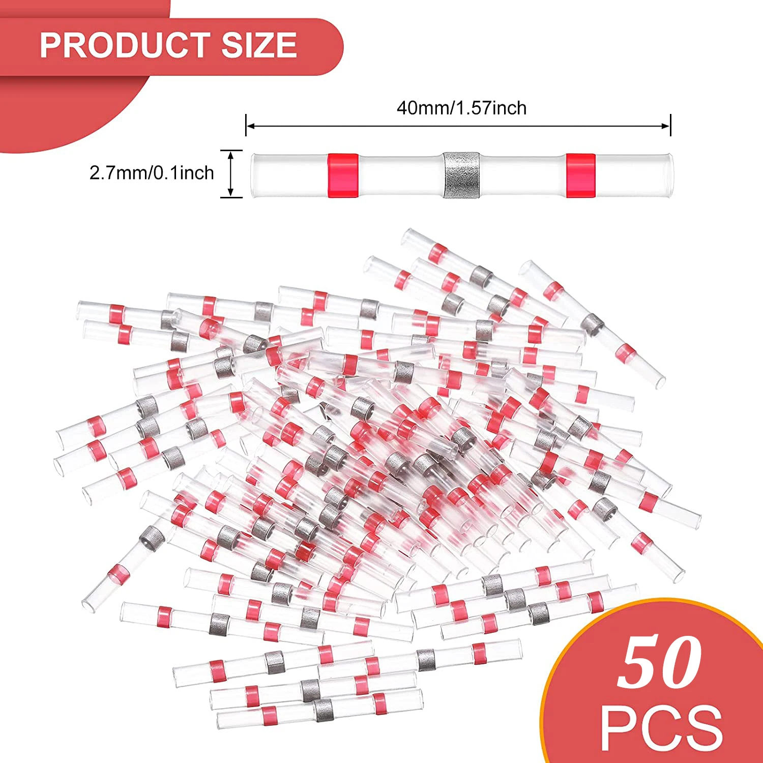 SMARLAN – connecteurs de fil thermorétractable SST21, manchon étanche AWG22-18, soudure en étain, Terminal de soudure, 50 pièces