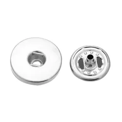 10pcs/lot Snap Jewelry Findings Silver Color 18mm 12mm Snap Buttons DIY Accessories For DIY Snap Bracelet ZM008