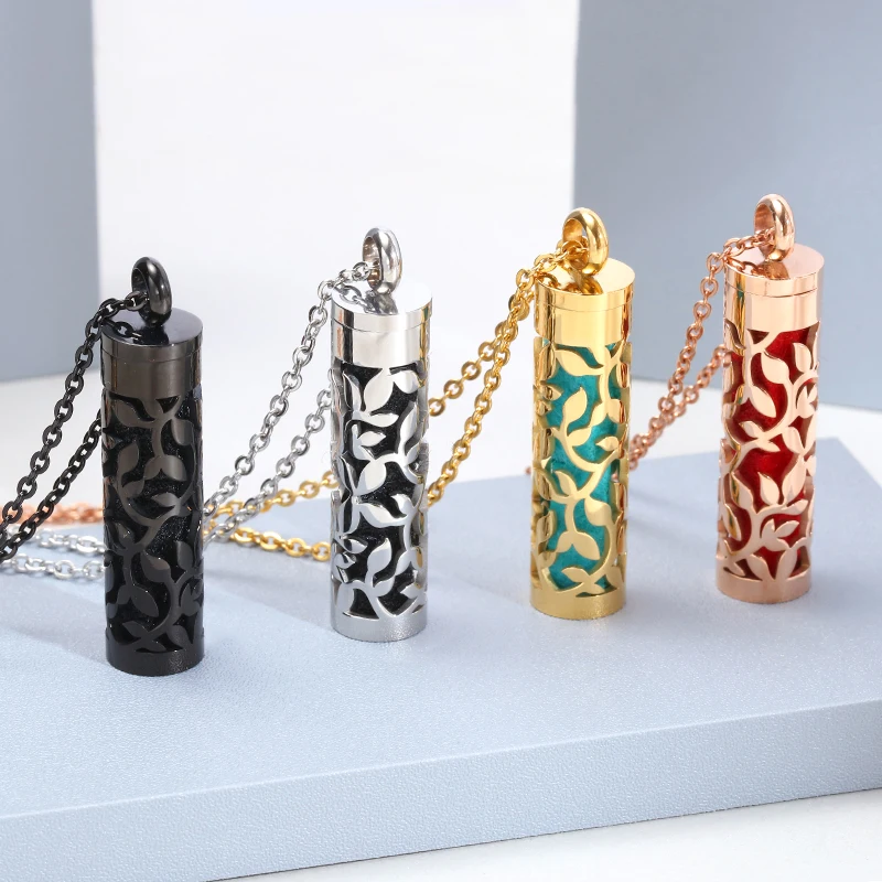 316L Stainless Steel Chain Perfume Aroma Diffuser Long Necklaces & Pendants  Stainless Steel Sexy Jewelry For Women