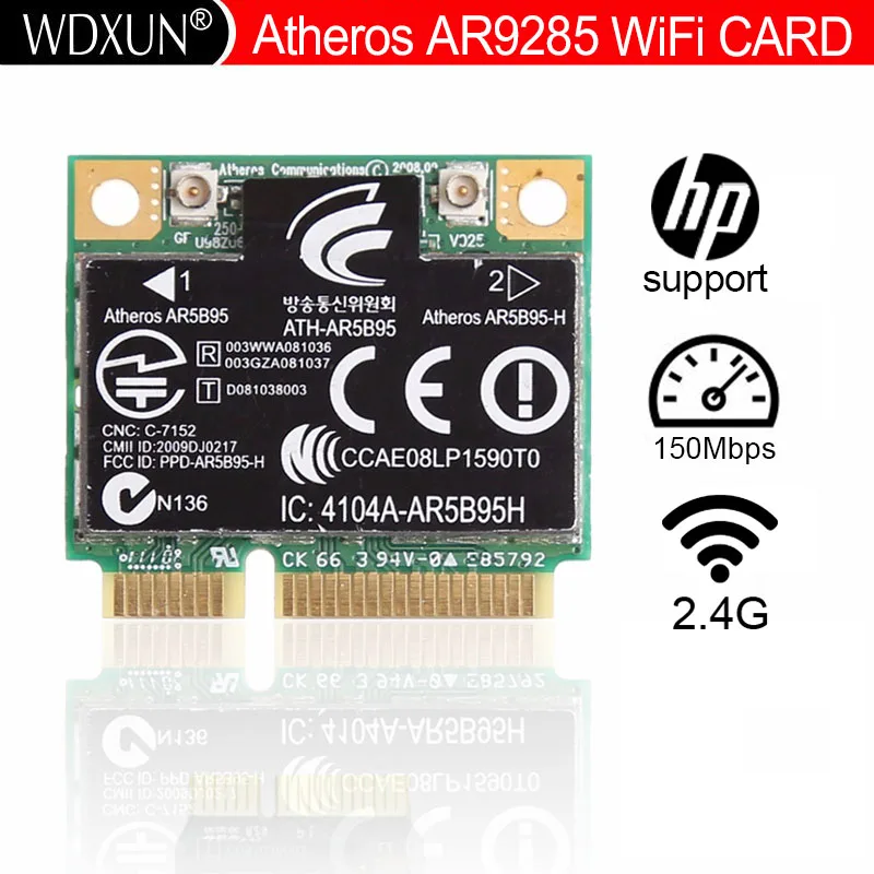 

Atheros AR5B95 AR9285 802.11B/G/N Wireless Wifi Half Size Mini PCI-E Card SPS:605560-005 For HP CQ62 G42 CQ56 G6 G72 DV5 dv6 dv7