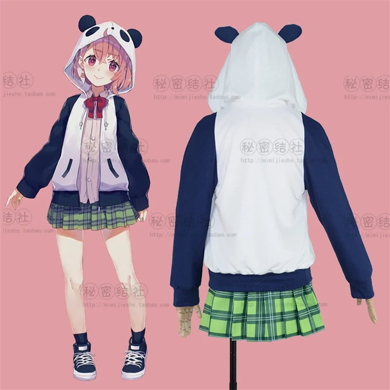 COSLEE Vtuber Hololive Sasaki Saku Lovely Panda Uniform Dress Cosplay Costume Halloween Carnival Party Outfit Unisex New