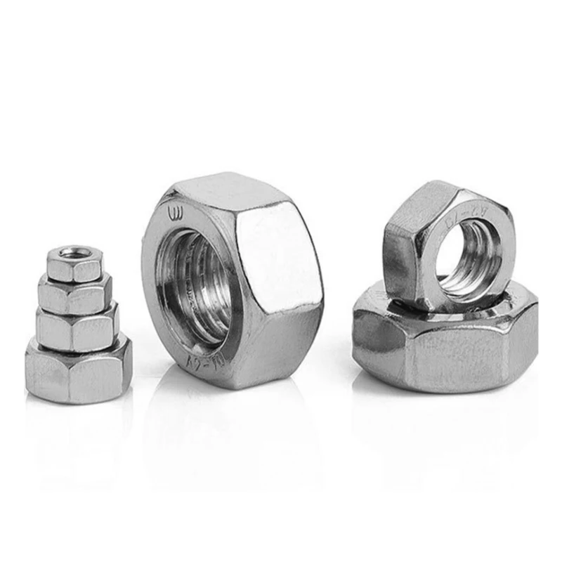 Metric M2~M24 Hex Hexagon Nuts 304 Stainless Steel Fastener for Bolts Screws