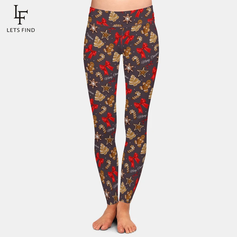 LETSFIND New Arrival Winter Woman Christmas Series Printing Leggings Fashion Elegant High Waist Woman Fitness Warm Leggings