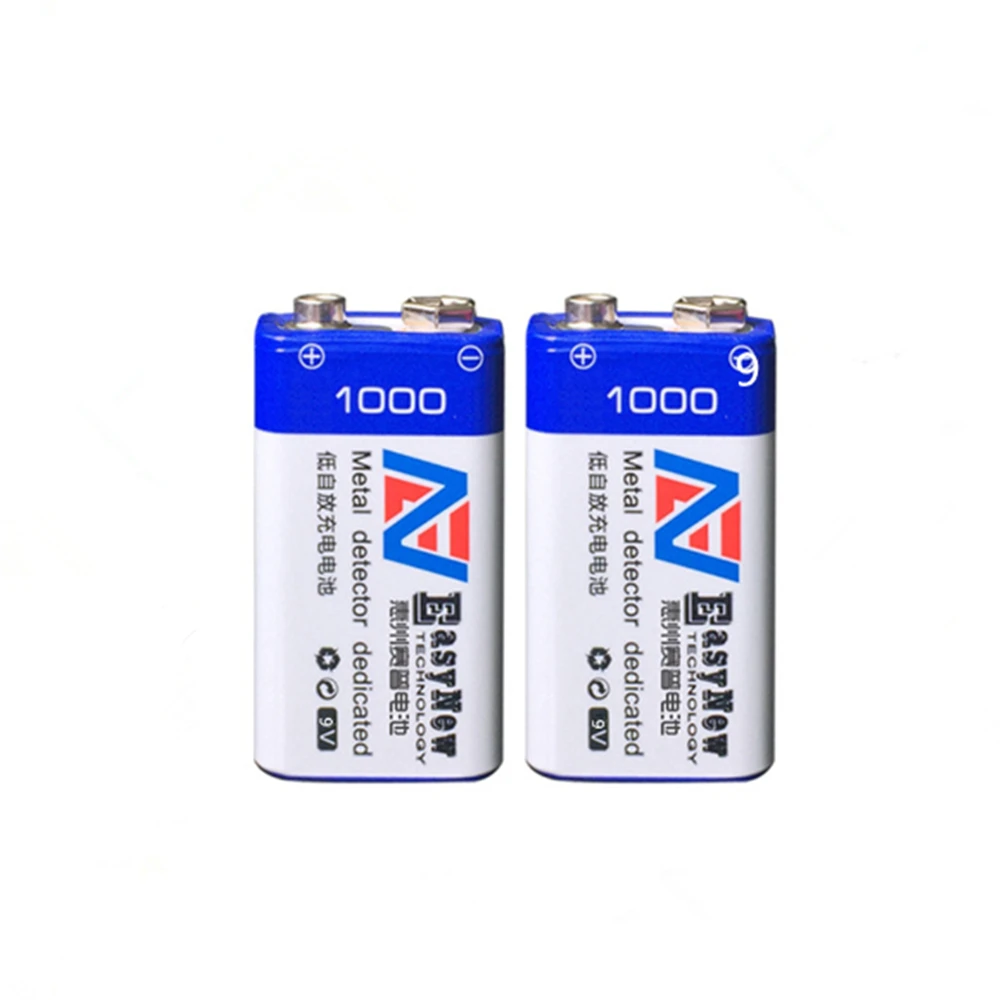 Nowy 2 sztuk 1000mAh super duży 9 v litowo-jonowy 9 V Batterie Hersteller garantie + 1 sztuk 9 v ładowarka