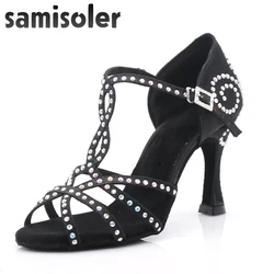 Samisoler pattini di vestito da donna Scarpe Da Ballo Latino Delle Donne del Raso Salsa Scarpe Da Ballo Per La Donna Tango Jazz Sala Da Ballo scarpe da ballo delle donne