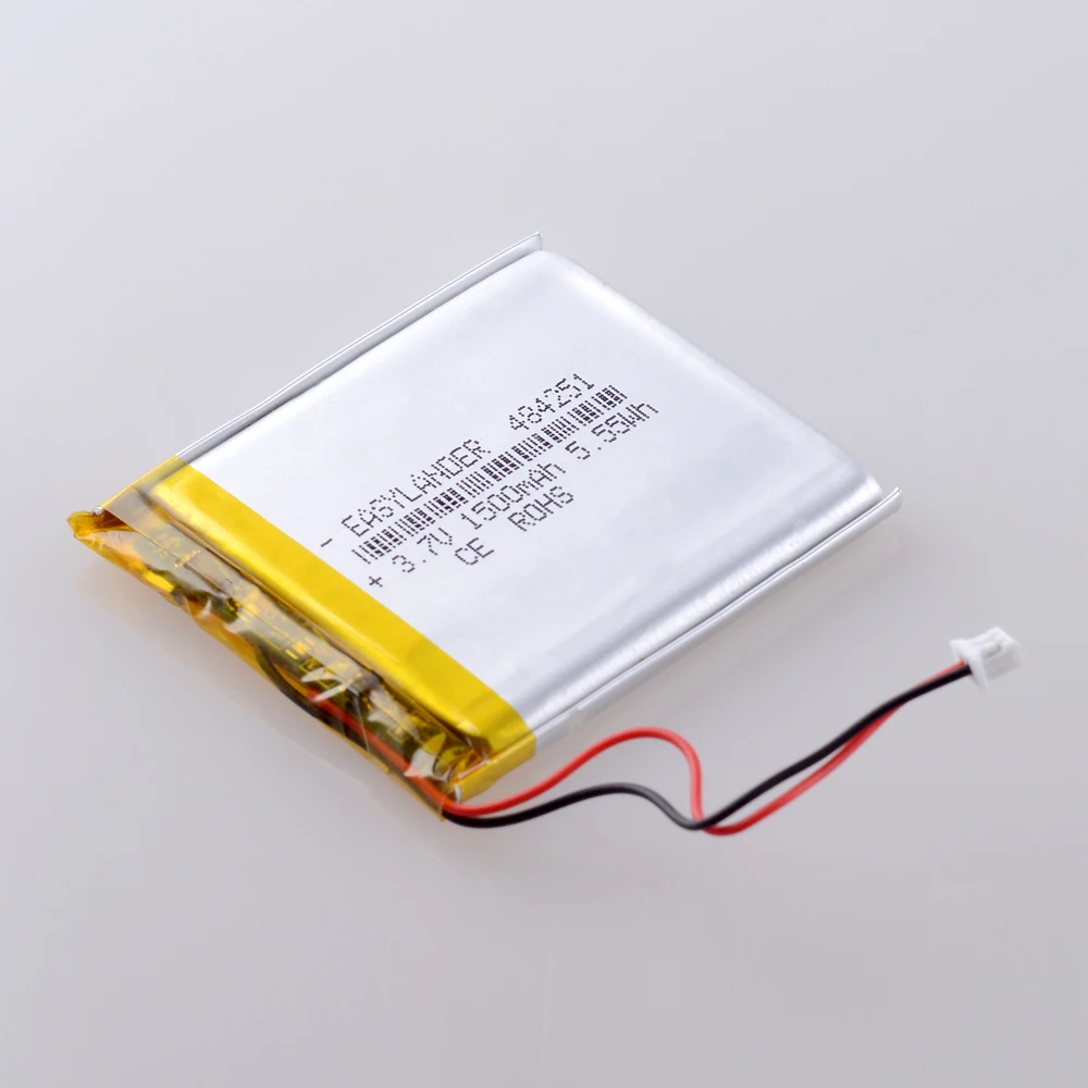 3.7 فولت 1500 مللي أمبير 484251   JST 1.25mm 2pin بطارية ليثيوم أيون ليثيوم بوليمر قابلة للشحن