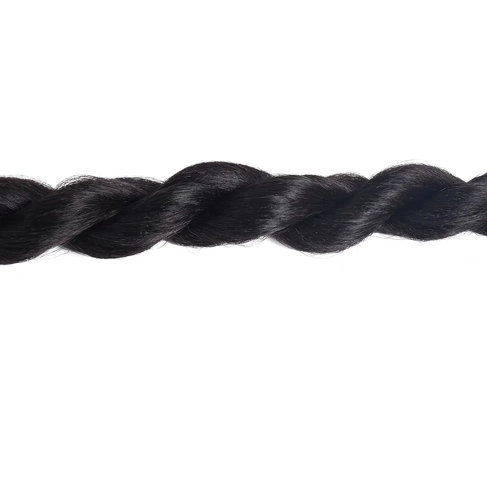 100cm 40 cal bardzo długa Twist Braid sznurek kucyk Hairpiece syntetyczne koński ogon peruka dla czarnych kobiet włosy Clip in rozszerzenia