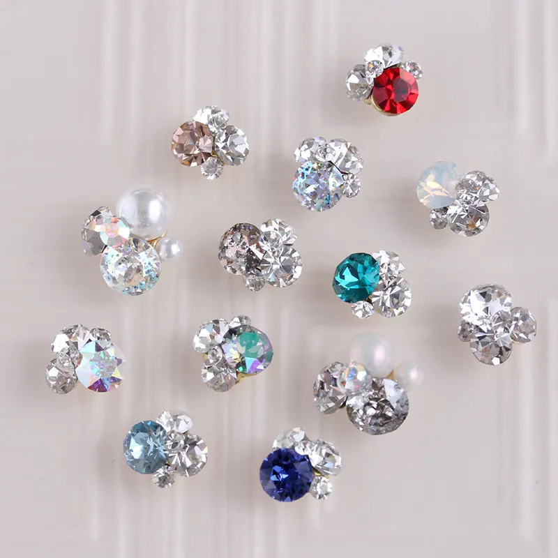 20pcs/lot Mix 3d Nail Art Parts Jewelry Crystals Rhinestones Nails Accessories Decorations Charms Supplies for Professionals