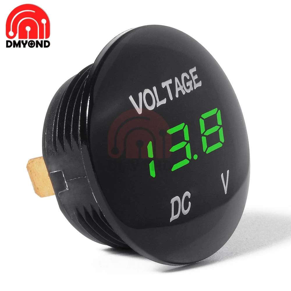 Waterproof DC 5V-48V Car Motorcycle LED Panel Digital Volt Voltage Meter Display Voltmeter 12V 24V 36V