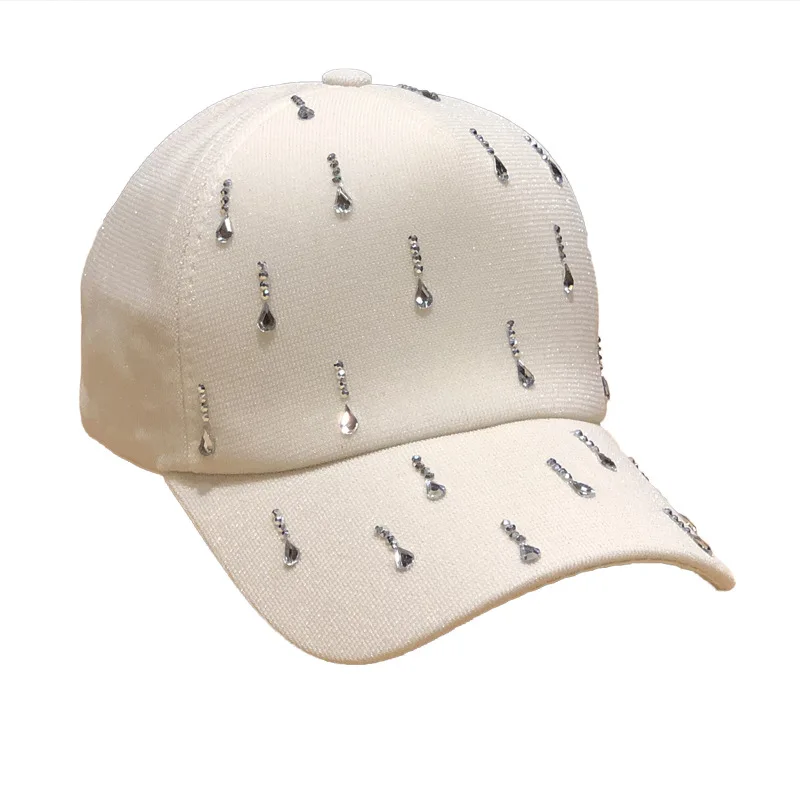 H7616 Women Baseball Hat Girl Sunshade Spring Summer Diamond Baseball Cap Ladies Casual All-match Outdoor Sunscreen Fashion Caps