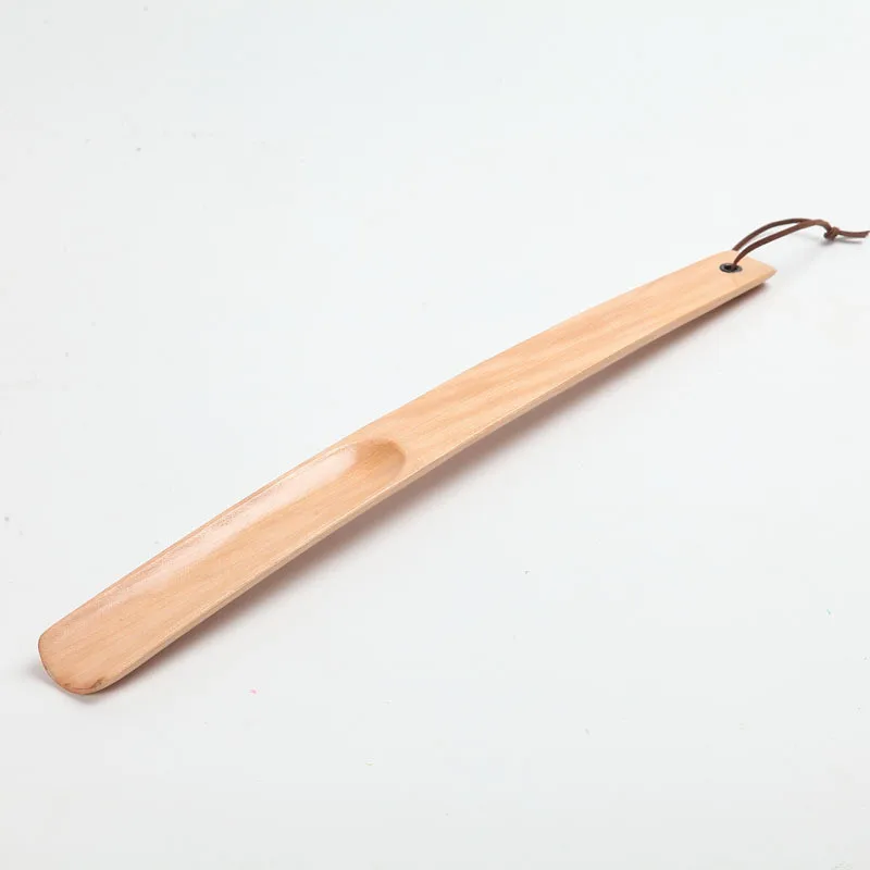 1pc 38cm Professional Wooden Shoe Horn Flexible Long Handle Shoehorn Useful Shoe Lifter Professional Shoe Spoon Home Tools