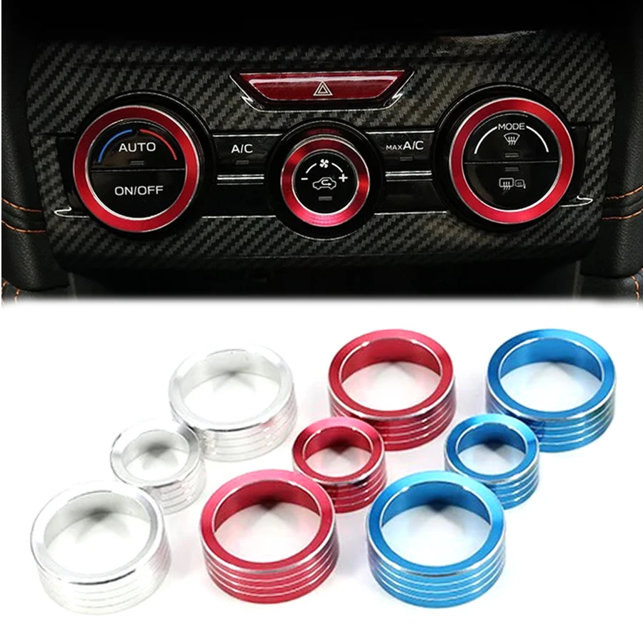 

Wooeight 3Pc Car Interior Air Condition Knob Ring AC Control Switch Knob Sequins Trim Cover Fit for Subaru Forester XV 2019-2021