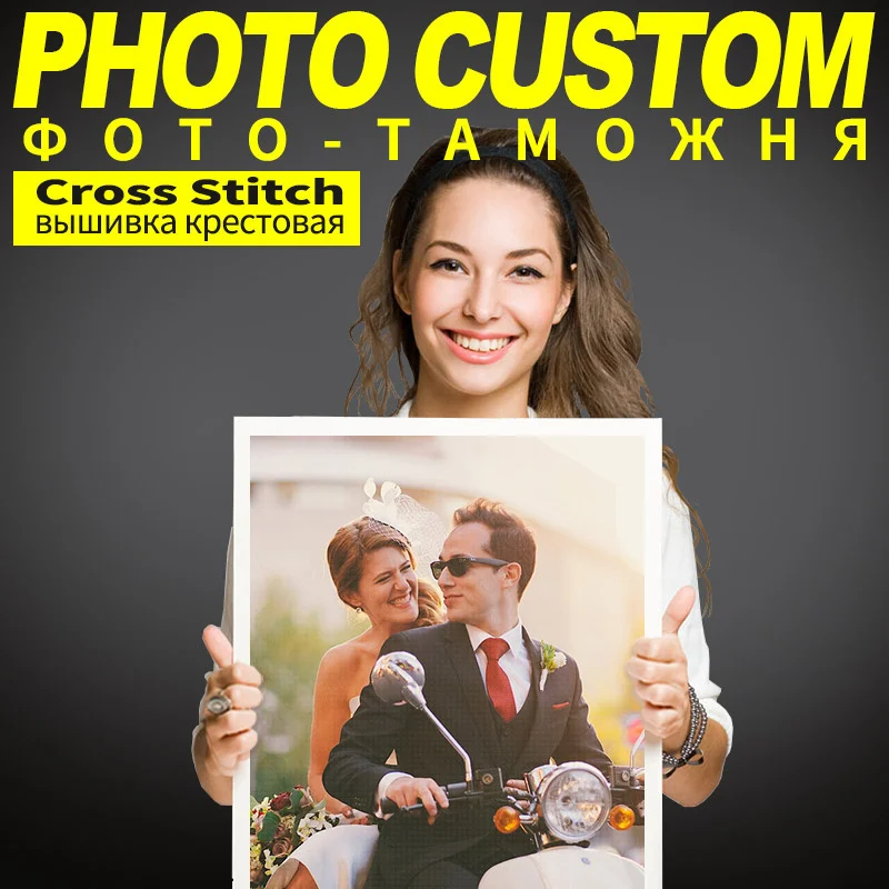 Meian Photo Custom Own Picture Cross-Stitch Set Embroidery Kit 11CT Cotton or SilkThread Painting DIY Needlework Printed Canvas