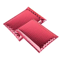 100Pcs 4 Sizes Bubble Mailer Red Aluminum Film Bubble Envelopes Postal Mailing Bags Padded Shipping Envelope Waterproof Package