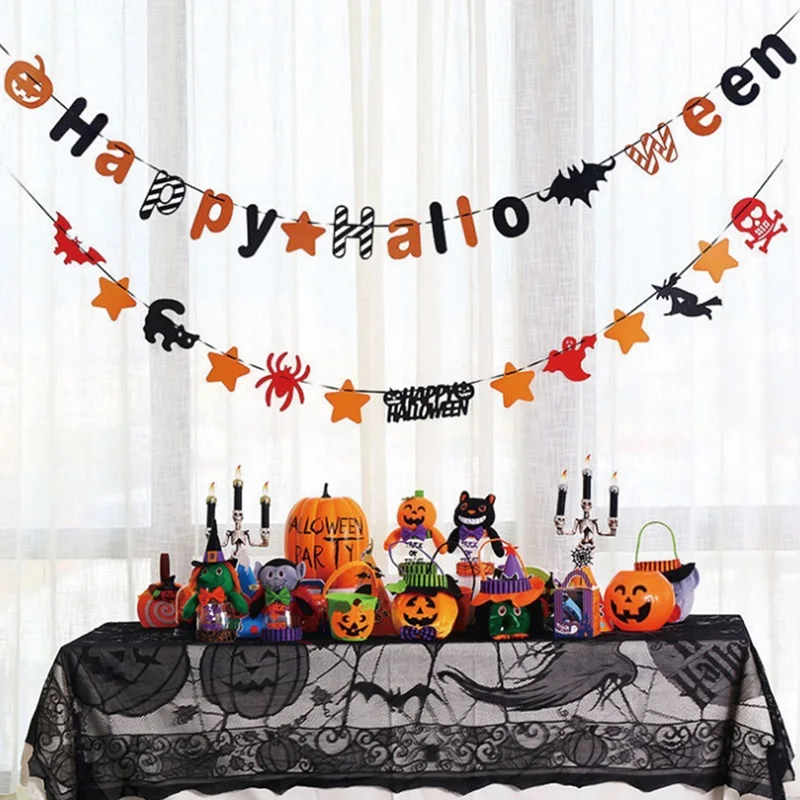 

3m Halloween Decoration Horror Pumpkin Bunting Flag Props Ghost Banner Garland Halloween Party Supplies