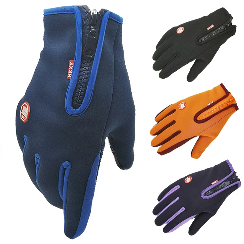 Guantes Térmicos de esquí para hombre y mujer, manoplas impermeables de dedo completo con pantalla táctil, calefactables, para motocicleta,