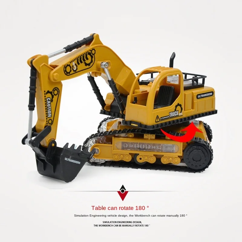 1:24 zdalnie sterowana ciężarówka koparka RC Caterpillar ciągnik Model inżynieria samochód 2.4G Radio kopanie muzyczne i efekty świetlne zabawki dla dzieci