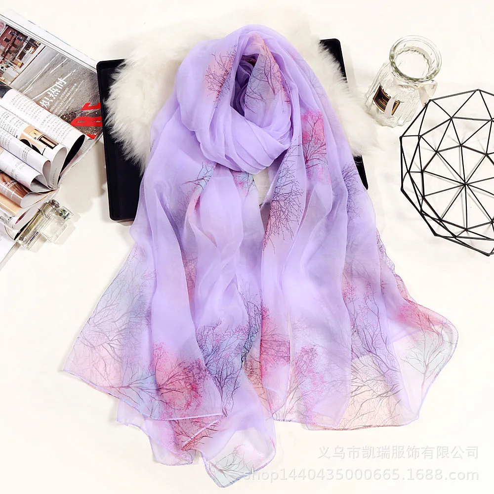 180*140cm Fashion Ice Silk Chiffon Scarves Silk Scarf Women Large Long Soft Sunscreen Scarf Scarves Wrap Beach Shawl