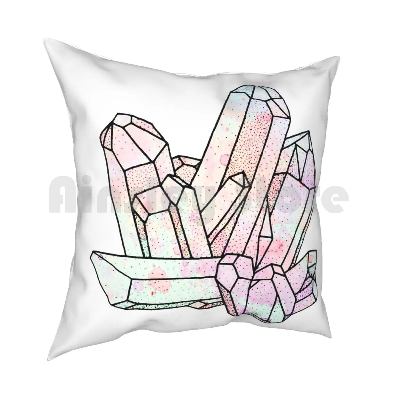 Galaxy Crystal Graphic Pillow Case Printed Home Soft Throw Pillow Geometric Ink Water Watercolour Galaxy Galaxy Space