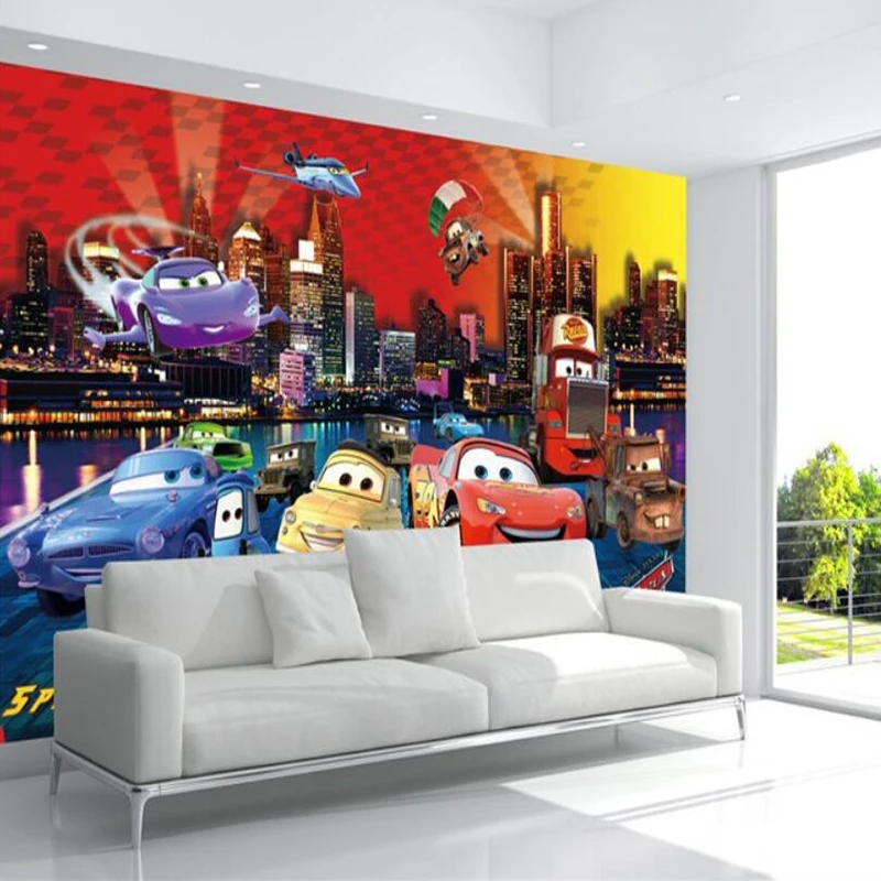 

Custom papel DE parede infantil large murals cartoon car for children room TV setting wall vinyl which papel DE parede