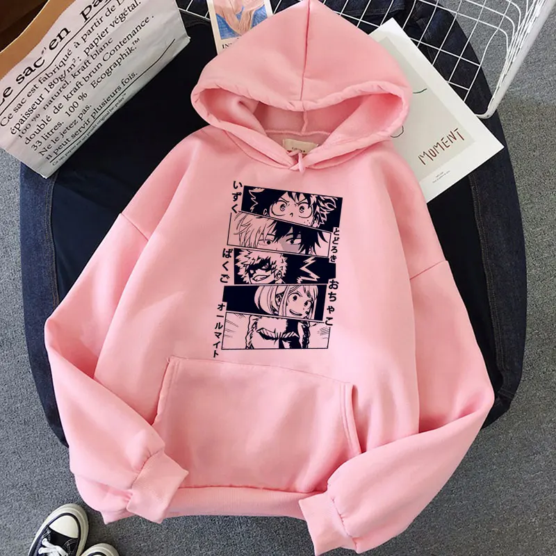 My Hero Academia Hoodie Women Kawaii Cartoon Himiko Toga Graphic Tops Funny Anime Boku No Hero Academia Pink Sweatshirt Female