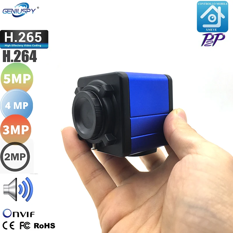 

5MP 4MP 3MP 2MP Indoor Audio Microphone Bullet Box Mini Network Camera Security H.265 Low Storage 5MP Webcam Xmeye NO LENS