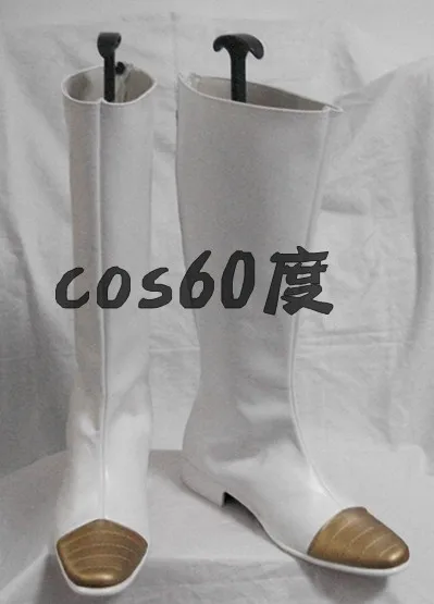 Vegeta Shoes Cosplay Boots Halloween Party White Long Boots S008