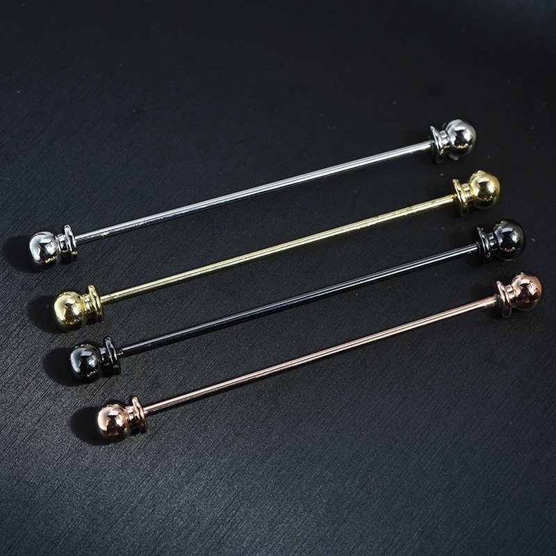 Luxury Copper Shirt Collar Pin Barbell Lapel Stick For Men Fashion Jewelry Accessories