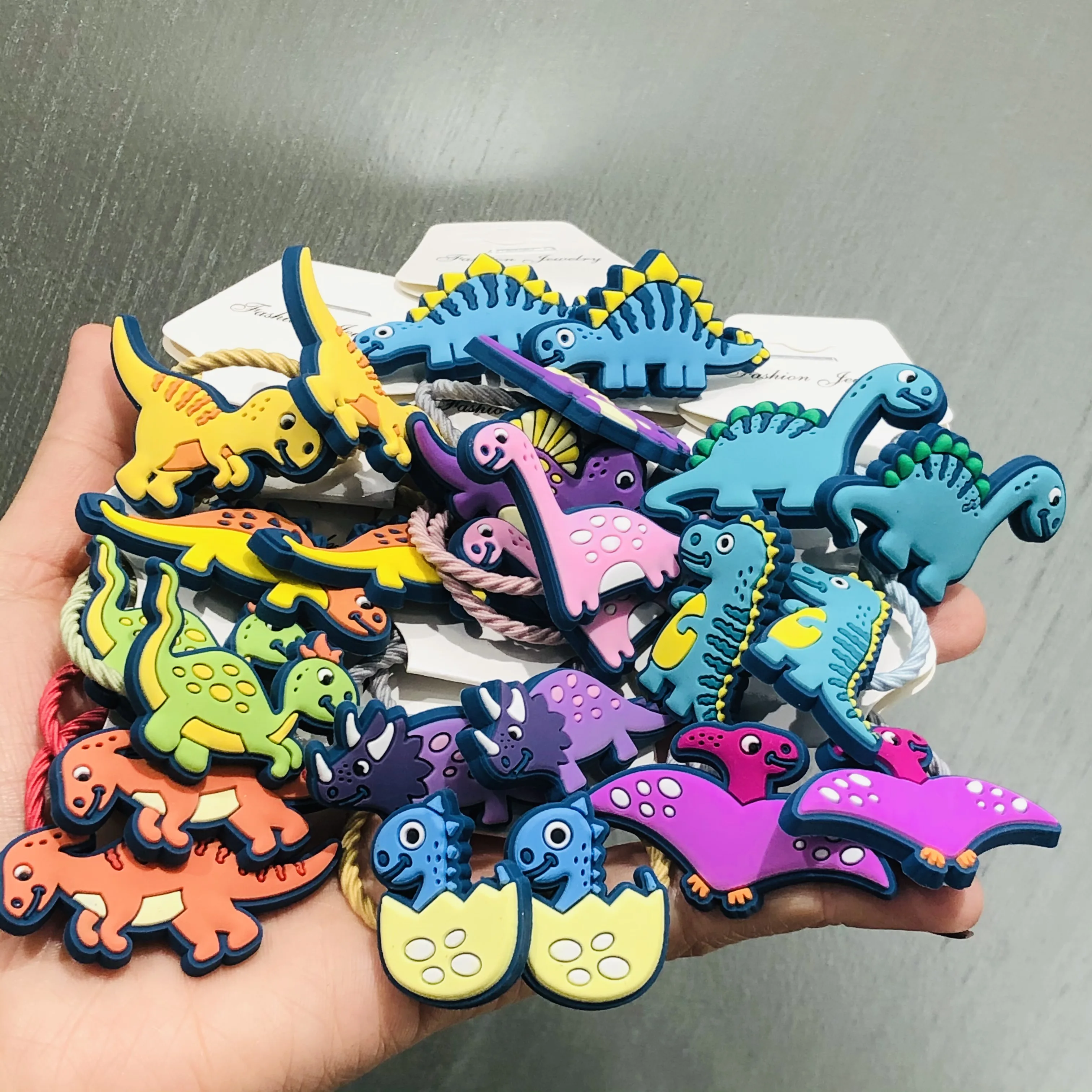 2Pcs/set Dinosaur Animal Hair Accessories Children Rubber Bands Scrunchies Elastic Hair Bands Girls Headband Decorations Ties