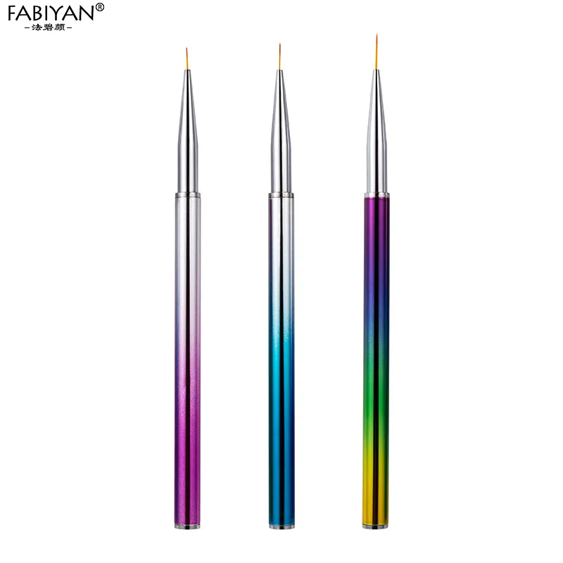 7/9/11mm 3Pcs arcobaleno Nail Art pittura fai da te disegno fiore pennello fodera linea striscia penna Manicure Set strumenti