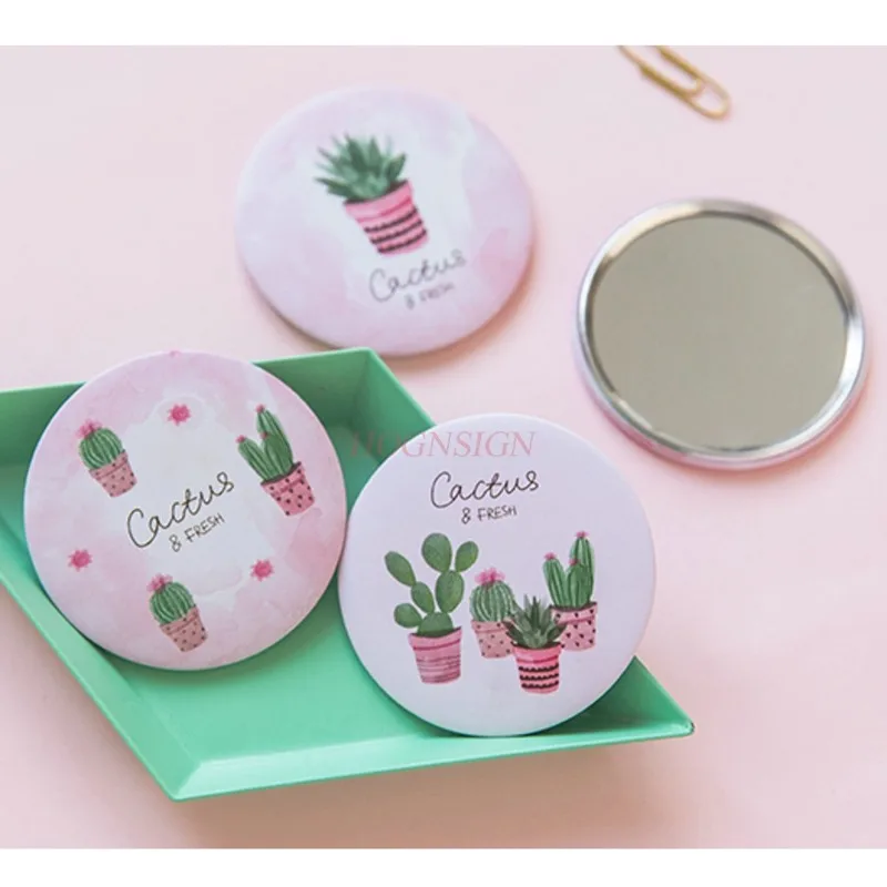 Espelho pequeno moda pequeno fresco carry-on espelho compacto portátil espelho de maquiagem bonito menina maquiagem pequeno espelho venda
