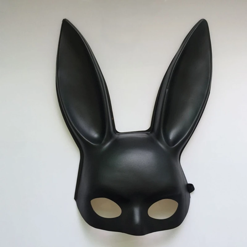 New White Black Women Girl Sexy Rabbit Bunny Long Ears Mask Halloween Party Cosplay