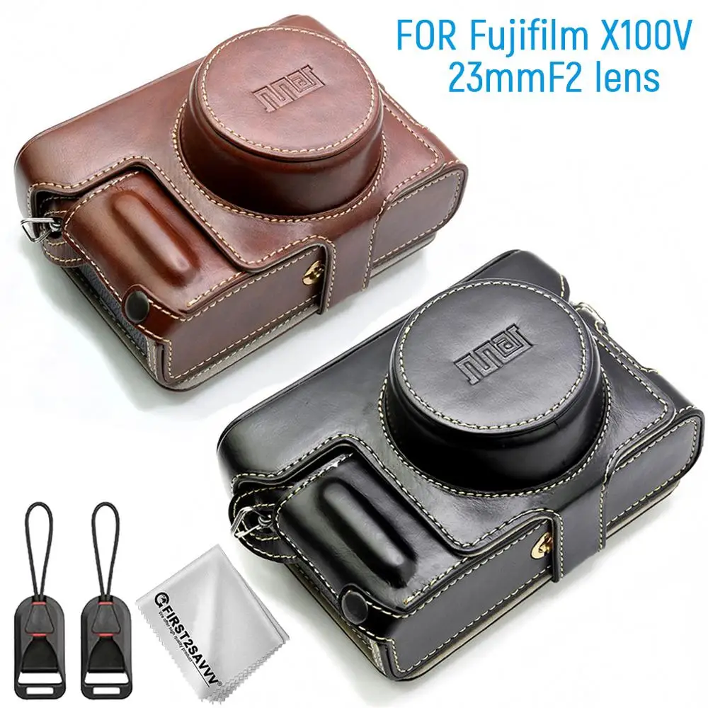 PU leather digital camera case bag cover with should strap for Fujifilm Fuji X100 V X100V