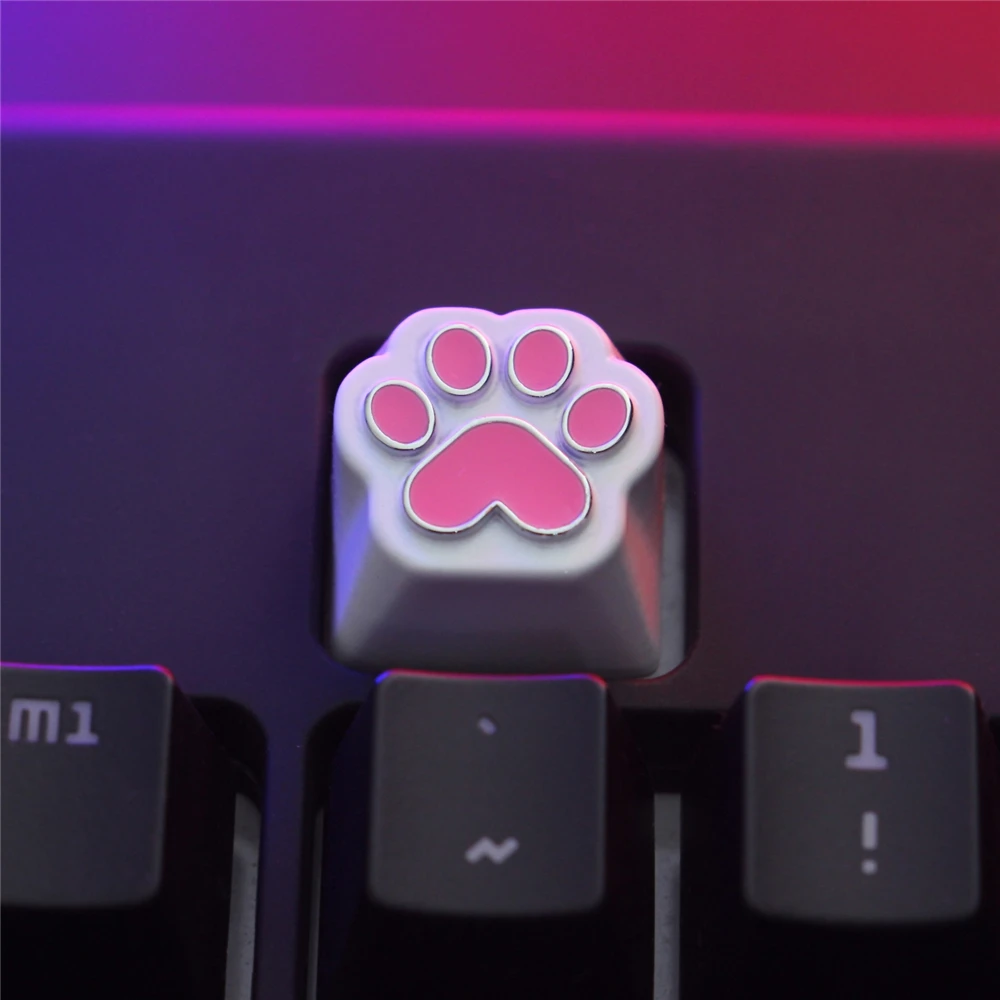 

KeyStone Keycap 1 шт. кошачья лапа индивидуальное моделирование алюминиевый сплав металлические механические клавиатуры колпачки для клавиш R4 высота для Cherry MX