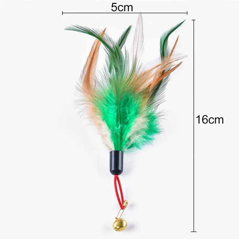 Kapmore 1pc Colorful Cat Teaser di Ricambio Creativo Faux Feather Cat Gioca Giocattolo di Addestramento del Gatto Giocattolo Pet Forniture Colore