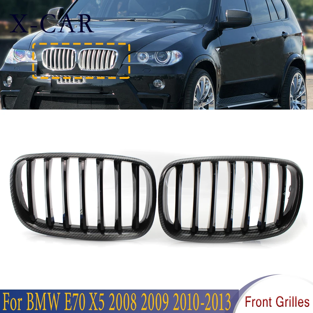 

X-CAR 1 Pair Front Bumper Hood Grilles Car Kidney Grill Car Styling For BMW E70 X5 2008 2009 2010 2011 2012 2013 51137157687