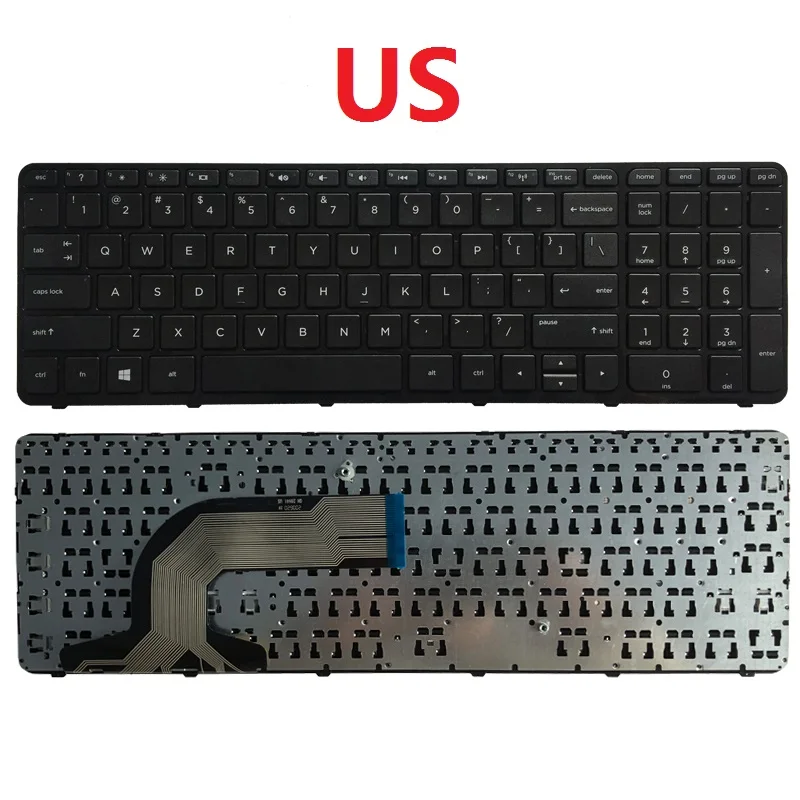 Teclado de ordenador portátil para HP 15-N, e-e, 15N, 15T, 15-F, 15-R, 15-A, 15-S, 15-H, 250, G2, G3, 255, G2, G3, 256, G2, G3, EE. UU./ru/SP/español/FR/francés