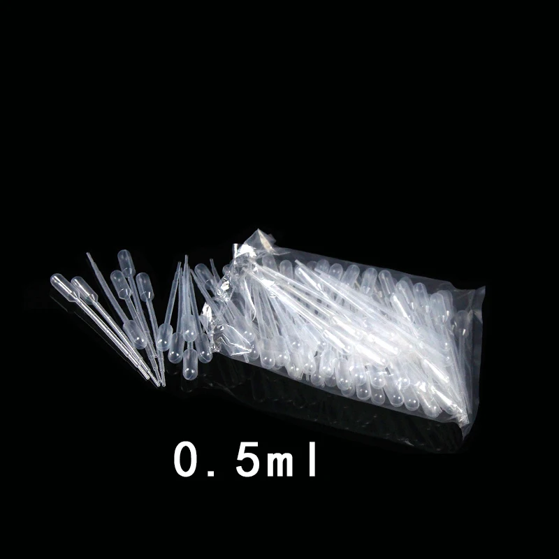 

100pcs , 0.5ml Plastic Pipette Graduated Transparent Dropper for Laboratory Experiment,115mm length